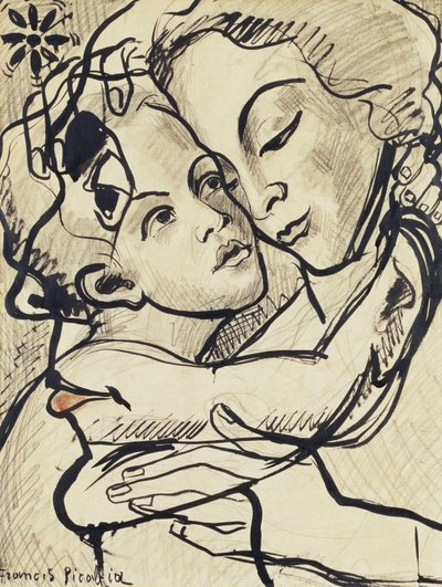 透明（母性） 1931-32年頃（木炭、筆、墨、紙） 作： Francis Picabia