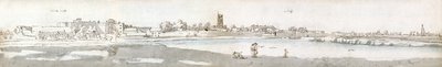 1678年のカーディフ （紙に水彩、茶インク） 作： Francis Place