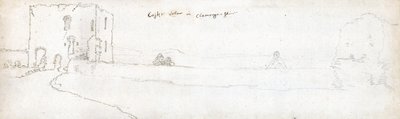 1678年のカーディフ （紙に水彩、茶インク） 作： Francis Place