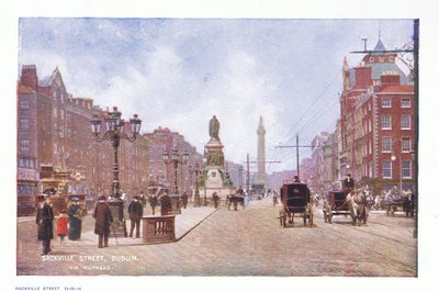 ダブリンのサックビルストリート、ピープアットメニーランド：アイルランド、Adams＆Charles発行、1909年 作： Francis S. Walker