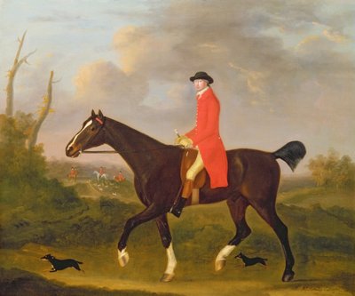 ハンターに乗って猟犬に向かう紳士 作： Francis Sartorius