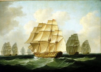 ナポレオン戦争（1803-1815）のエピソード：リチャード・ストラチャン率いる追撃戦、オルテガル岬沖（スペイン）、11月4日 作： Francis Sartorius