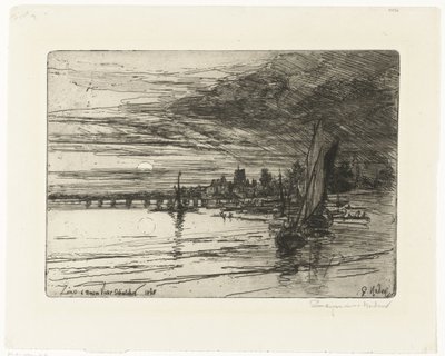 テムズ川に架かる橋 バタシー橋 作： Francis Seymour Haden (Sir) (signed by artist)