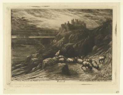 ウェールズのハーレック城 Harlech (オブジェクトのタイトル) 作： Francis Seymour Haden (Sir) (signed by artist)
