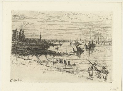 イン オン ザ テムズ ザ・イン、パーフリート 作： Francis Seymour Haden (Sir) (signed by artist)