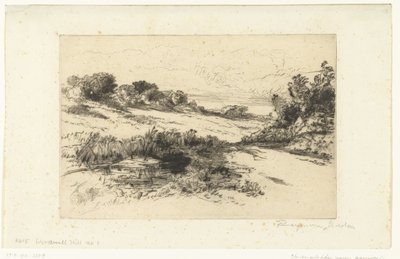 スワネージの丘陵風景 風車の丘 作： Francis Seymour Haden (Sir) (signed by artist)