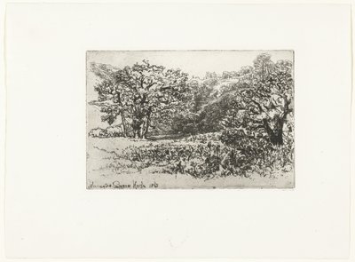 動物の群れがいる風景 群れ ウェリントン (オブジェクトのタイトル) 作： Francis Seymour Haden (Sir) (signed by artist)