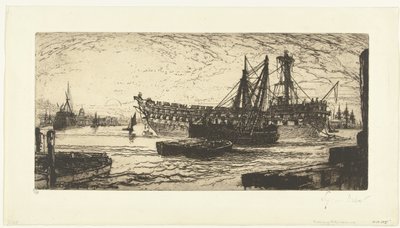 船アガメムノンの解体 アゲムノンの分裂 作： Francis Seymour Haden (Sir) (signed by artist)