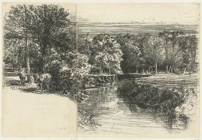 二頭のロバとダンドラム川 二つのお尻 ダンドラム川 作： Francis Seymour Haden (Sir) (signed by artist)