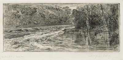 サーモンが居そうな場所、1889年 作： Francis Seymour Haden