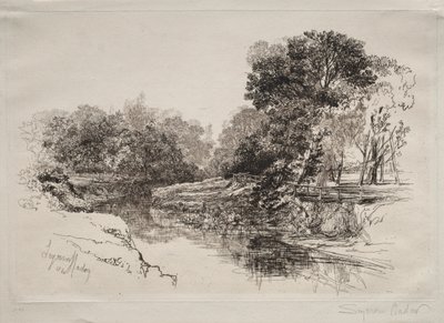1864年、アイルランドの川。 作： Francis Seymour Haden