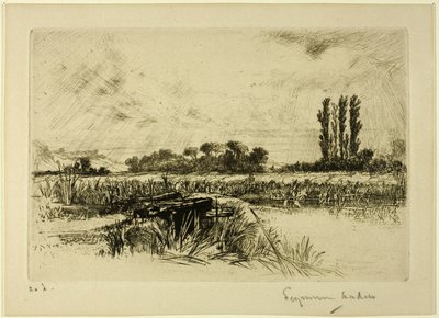 水の牧草地 作： Francis Seymour Haden