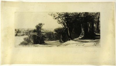 早朝、リッチモンド公園 作： Francis Seymour Haden