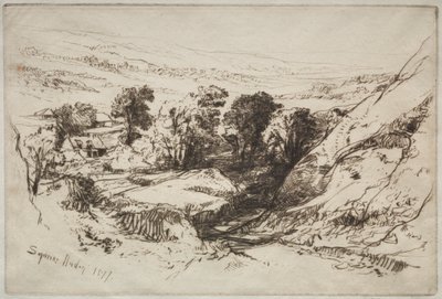 ナインバローダウン、1877年。 作： Francis Seymour Haden