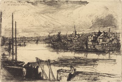オールド チェルシー、ウィスラーの窓の外 (バタシー リーチ) 作： Francis Seymour Haden