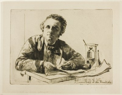 フランシス・シーモア・ヘイデンの肖像 No. 2 (エッチング中) 作： Francis Seymour Haden