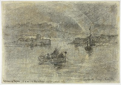 カスカイス湾、シントラ、ポルトガルの虹 作： Francis Seymour Haden