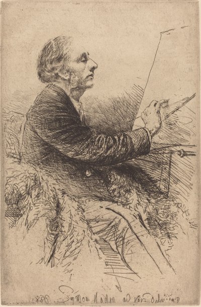 イーゼルの自画像 作： Francis Seymour Haden