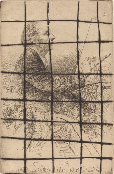 イーゼルの自画像 作： Francis Seymour Haden