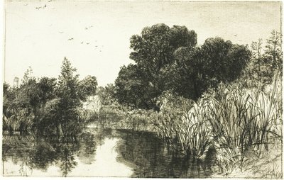 Shere Mill Pond, No. II (大皿) 作： Francis Seymour Haden