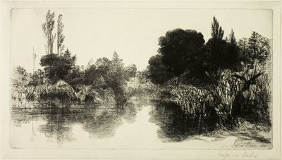Shere Mill Pond, No. II (大皿) 作： Francis Seymour Haden