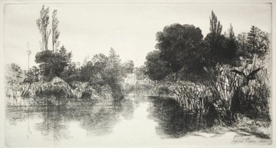 Shere Mill Pond The Larger Plate、1860。 作： Francis Seymour Haden