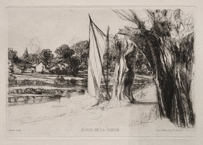 テムズ・ディットン-帆を使って、1864。 作： Francis Seymour Haden