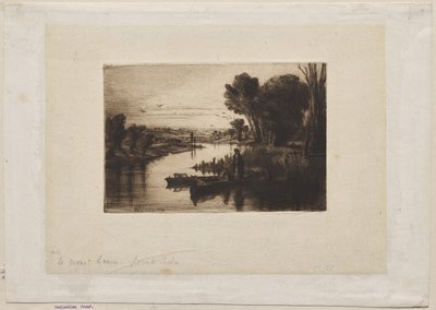 テムズ川の漁師 作： Francis Seymour Haden