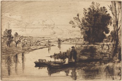 テムズ川の漁師 作： Francis Seymour Haden