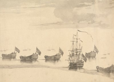 穏やかな海の船 作： Francis Swaine