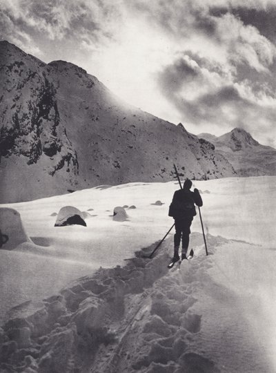 東アルプス: ロゼグ氷河の午後 (白黒写真) 作： Francis Sydney Smythe