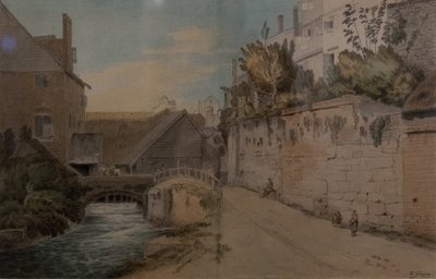 市壁の外、キー・ゲートとウェスト・ゲートの間のエクセター 作： フランシス・タウン