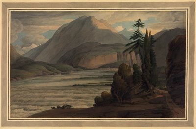 グリソンの谷、1781年（ペンとインク、紙で洗う） 作： Francis Towne
