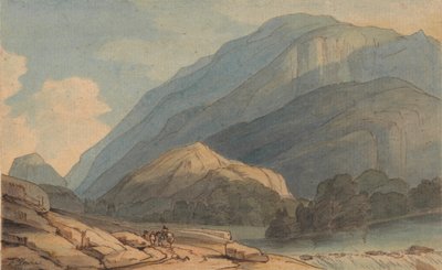 ボローデールへの入り口、1786年頃（紙にペンとインクで水彩） 作： Francis Towne