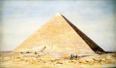 ギザのクフ王の大ピラミッド、エジプト、第 4 王朝、古王国時代、紀元前 26 世紀、1831 年 作： Francis Vyvyan Jago Arundale