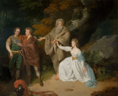 シェイクスピアのテンペストの一場面、1787 年。 作： Francis Wheatley
