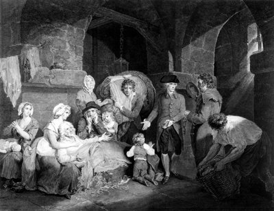 ジョンハワードEsq。 （1726-1790）ジェームズホッグによって彫刻された刑務所の不幸の訪問と救済、1790 作： Francis Wheatley