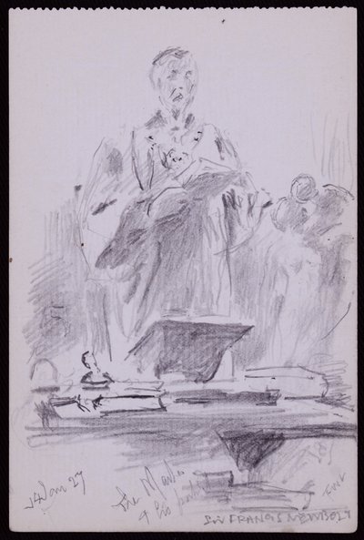 フランシス・ニューボルトの肖像 作： Francis Wilfred Lawson