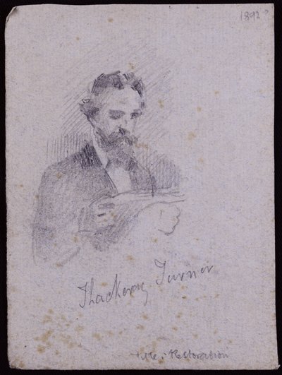 Hサッカレーターナーの肖像、1900年頃（紙に鉛筆） 作： Francis Wilfred Lawson