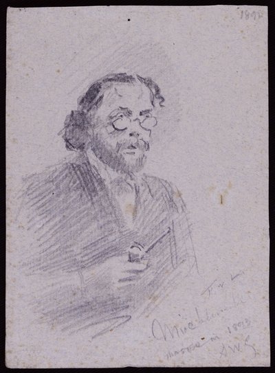 JTミクルスウェイトの肖像、1893年頃（紙に鉛筆） 作： Francis Wilfred Lawson