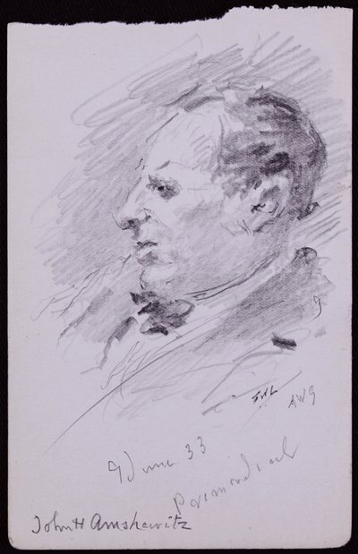 ジョン・アムシェヴィッツの肖像 作： Francis Wilfred Lawson