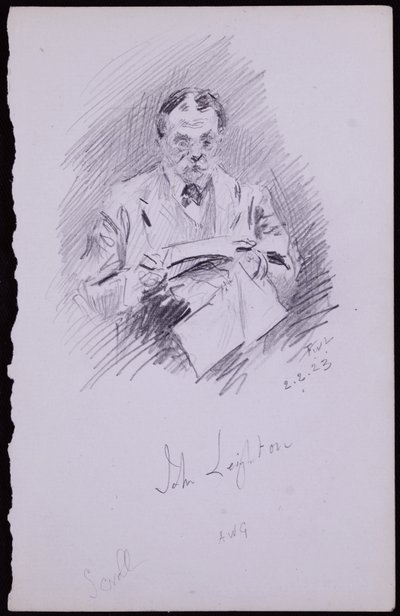 ジョン・レイトンの肖像 作： Francis Wilfred Lawson