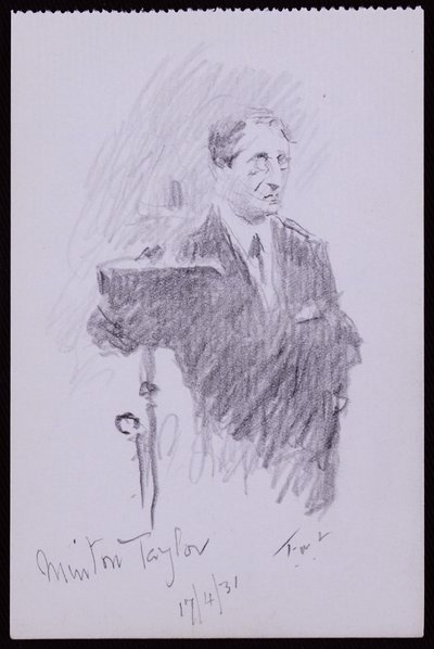 Rミントンテイラーの肖像 作： Francis Wilfred Lawson