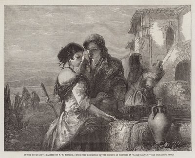噴水にて、水色画家協会展より 作： Francis William Topham