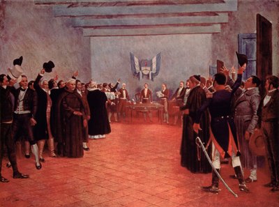 トゥクマン会議、1816年のスペインからのアルゼンチンの独立宣言（カラーリソ） 作： Francisco (after) Fortuny