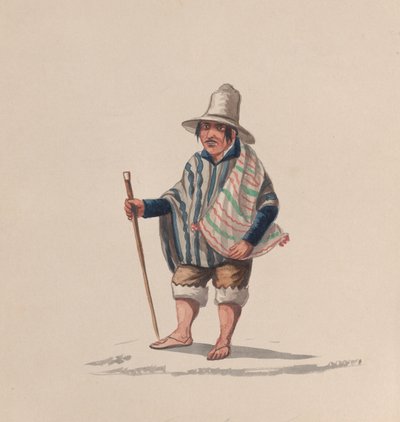 ペルー人の男性（ペルーの衣装を描いたデッサン群より）1848年頃 作： Francisco