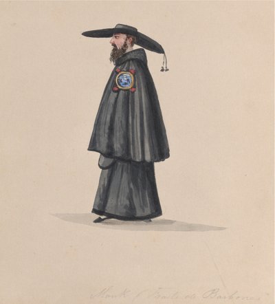 バルボネス修道会の修道士（ペルーの衣装を描いたデッサン群より）1848年 作： Francisco