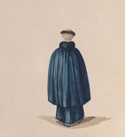 後ろから見た聖フランチェスコ修道会の修道士, 図面のグループから..., ca. 1848年。 作： Francisco