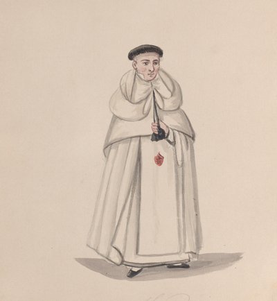 Mercederian Order of Our Lady of Mercy の聖職者、一連の図面から...、1848 年。 作： Francisco