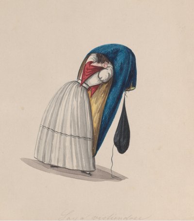 サヤに入る女性を後ろから見たもの（「...を描いたデッサン群」より）、1848年頃 作： Francisco